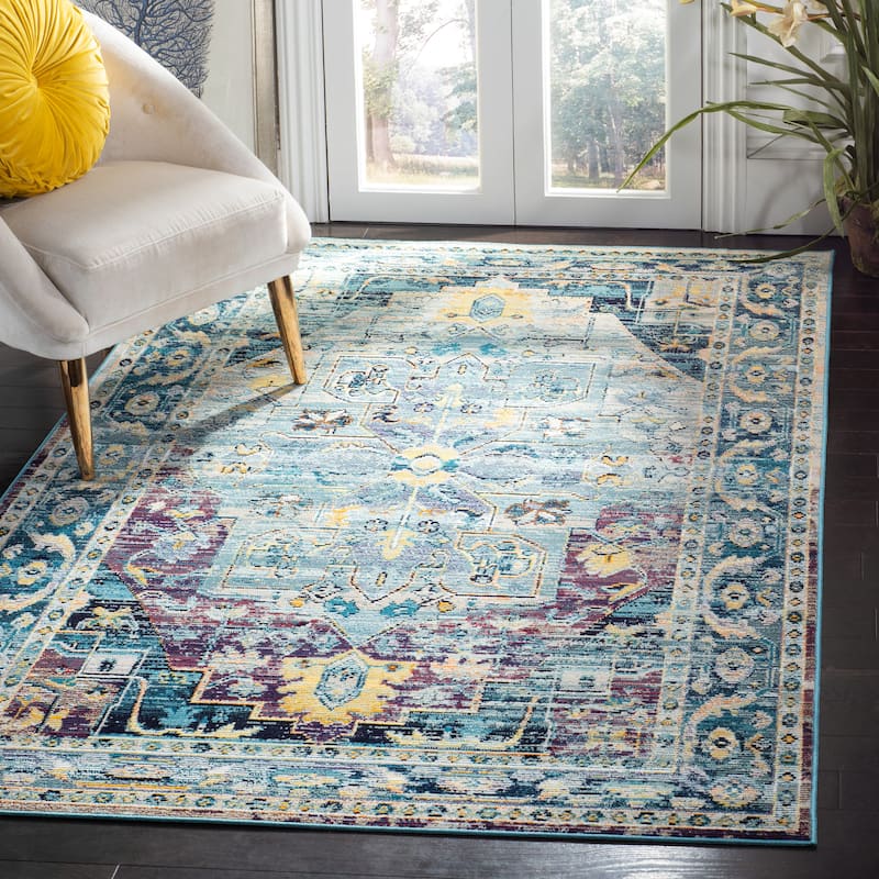 SAFAVIEH Crystal Marsilia Vintage Boho Oriental Rug - 12' x 18' - Teal/Purple