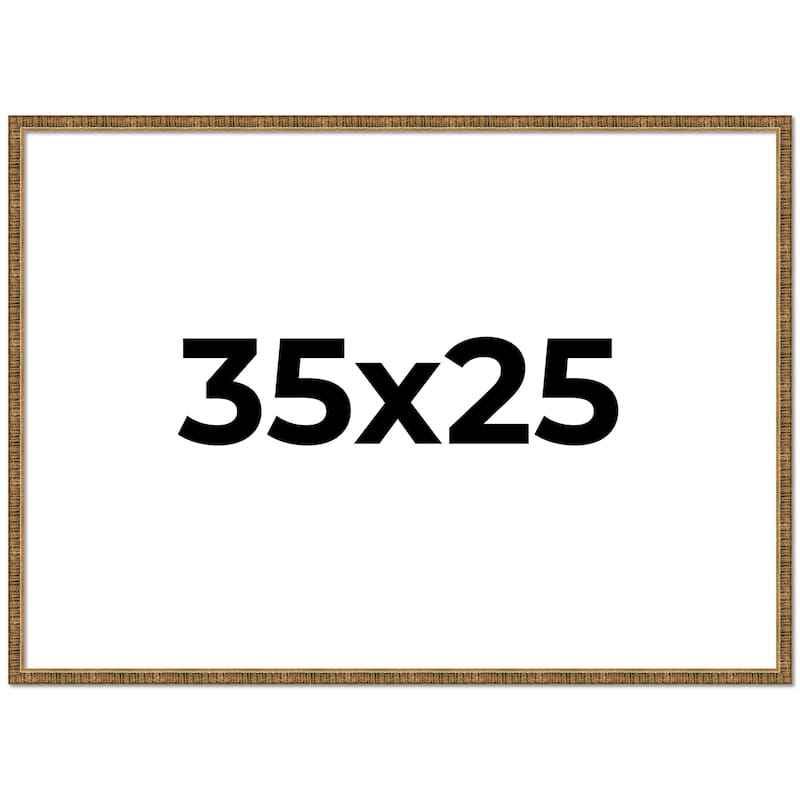35x25 Frame Black Real Wood Picture Frame Kingsley Gold Distressed Photo Frame with UV Acrylic Foam Board Backing &
