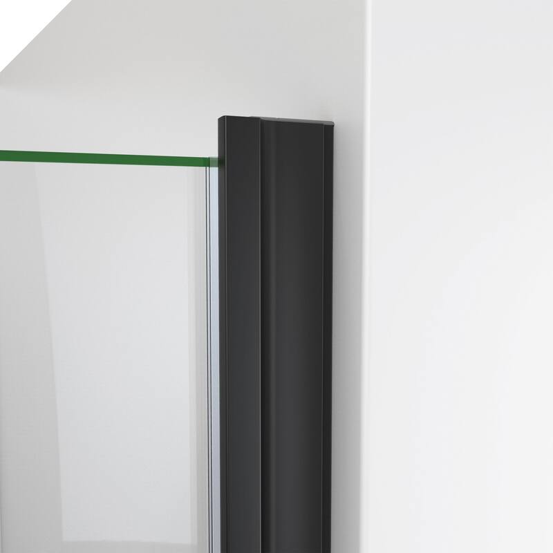 DreamLine Alliance Swing 30 in. W x 72 5/8 in. H Semi-Frameless Swing Shower Door in Matte Black and Clear Glass