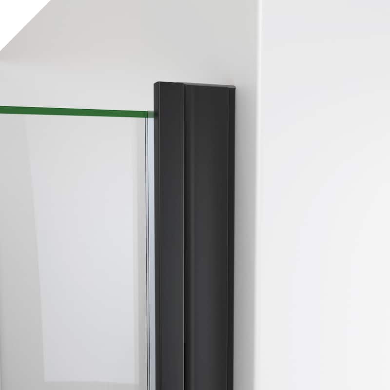DreamLine Alliance Swing 33 in. W x 72 5/8 in. H Semi-Frameless Swing Shower Door in Matte Black and Clear Glass