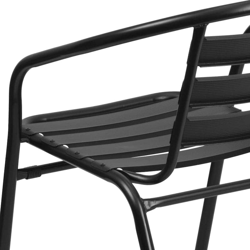 Metal Restaurant Stack Chair with Aluminum Slats