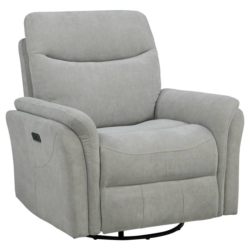 Adler Upholstered Power Swivel Glider Recliner