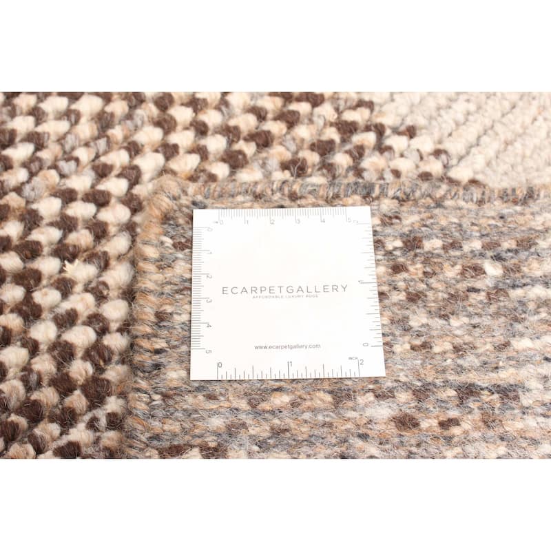 ECARPETGALLERY Hand-knotted Tangier Brown Wool Rug - 5'0 x 8'0