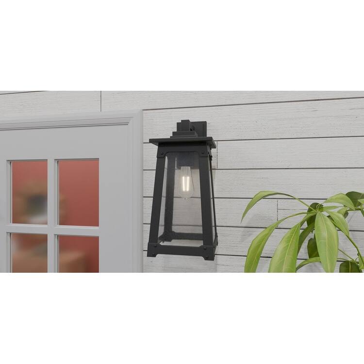 Matte Black One Light Outdoor Wall Mount from the Drescher Collection