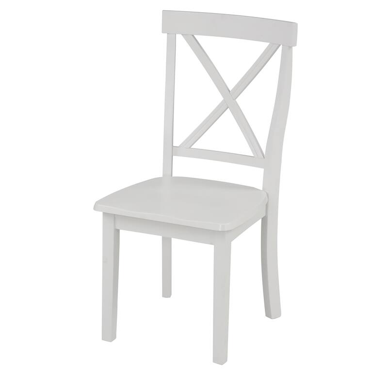 5 Piece Solid Wood Table Chaire Set, Kitchen Breakfast Furniture Set with Round Dining Table and 4 Upholstered Chairs