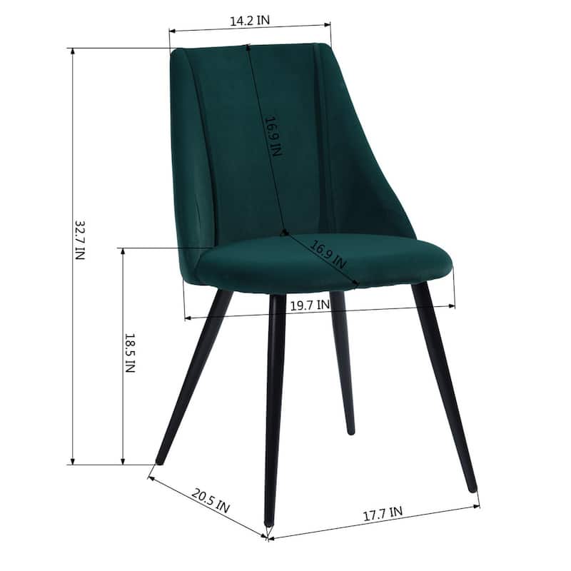 HomyLin Set of 2 Velvet Side Chair for Dining Room Home Kitchen