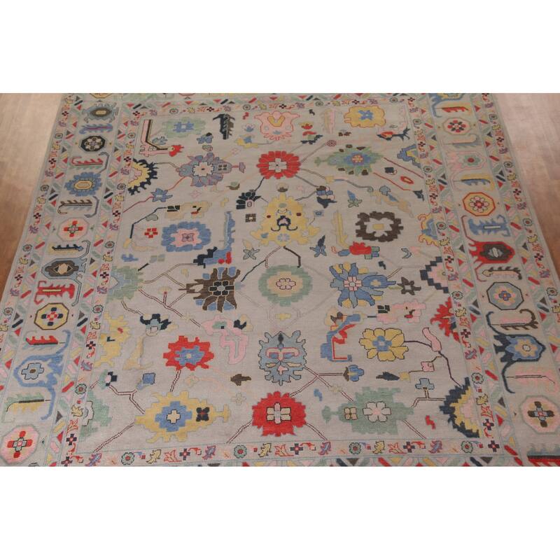All-Over Large Floral Oushak Oriental Area Rug Wool Carpet - 12'0"x 14'9"