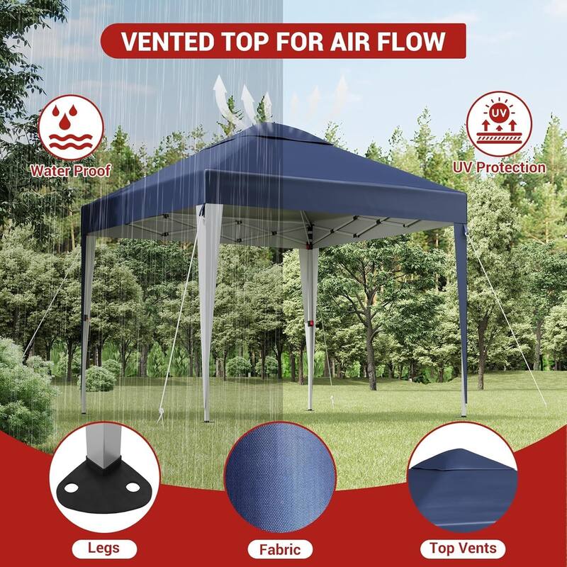 10X10 Pop Up Canopy Tent for Patio, Beach, Backyard