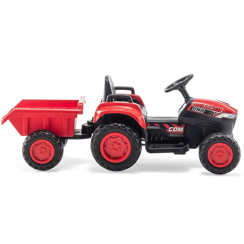 EROMMY Ride on Car Toys with Remote Control, Digger, Horn, Lights, Music Player, Safety Belt,