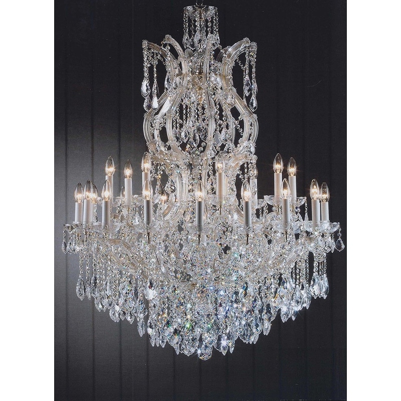 Crystal Chandelier dressed with Empress Crystal 25 Lights - Gold - Chandeliers For Bedrooms by Overstock.com