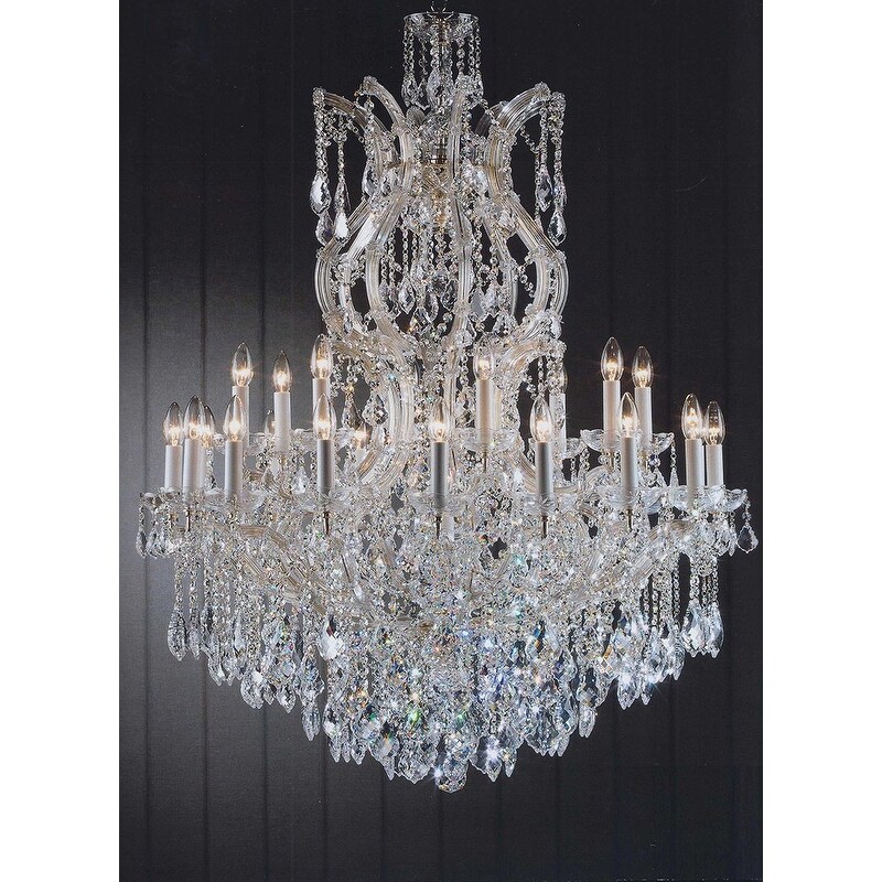 Swarovski Crystal Trimmed Maria Theresa Crystal Chandelier Lighting - Gold - Chandeliers For Bedrooms by Overstock.com