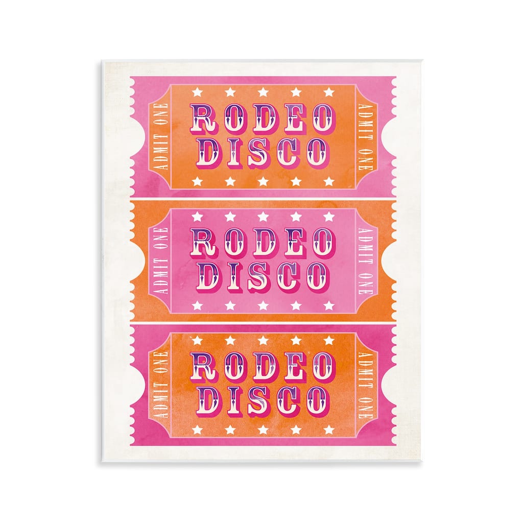 Stupell Rodeo Disco Ticket Stubs Wall Plaque Art Design By Susan Arnot