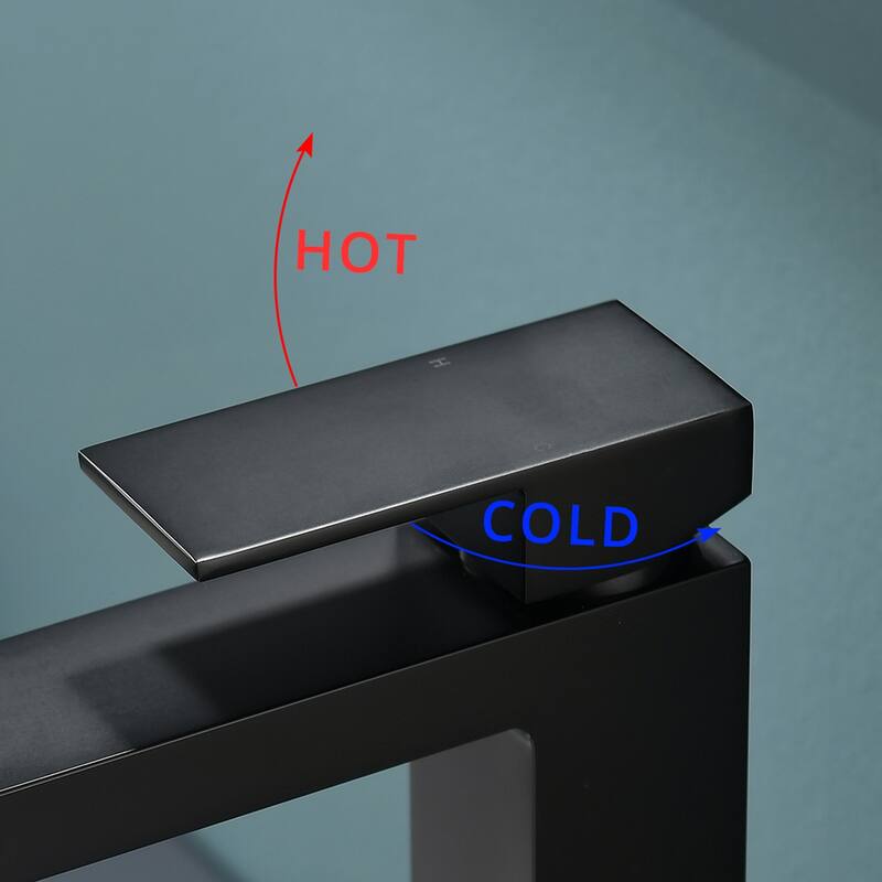 Modern Single Handle Bathroom Sink Faucet with Overflow Pop Up Hole, Control Hot and Cold, Suitable for Home Hotel Bathroom