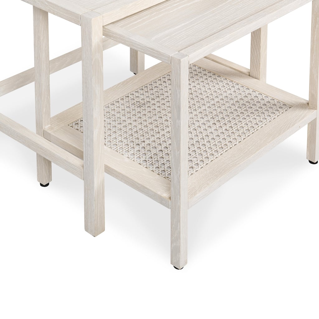 Classic Home Devin Oak Wood Nesting End Table