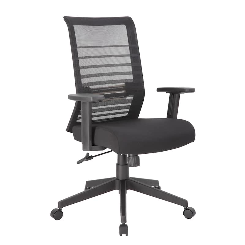 Zara Rolling Task Chair, Black Mesh, Adjustable Arms and Tilt Tension