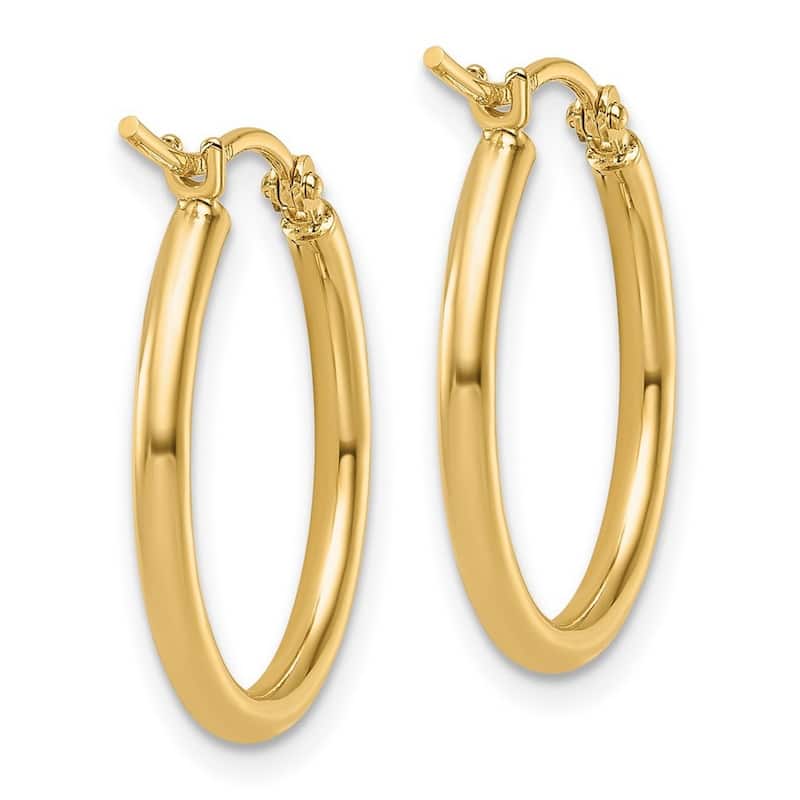 Curata 14k Yellow Gold Polished Hinged 20x2mm Hoop Earrings