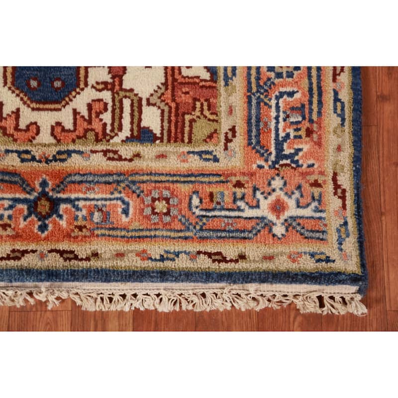 Blue Heriz Serapi Indian Foyer Rug Handmade Wool Carpet - 3'0"x 5'1"