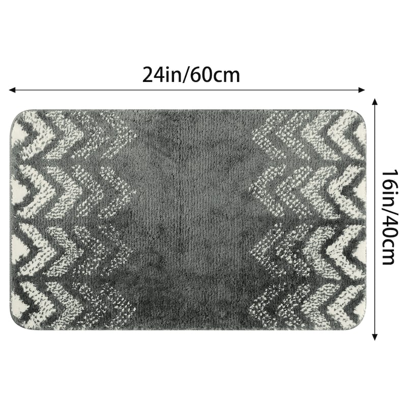 Absorbent Bath Mat Rug, Geometric Patterns Bathroom Mat, Non-Slip Carpet for Kitchen, Shower, Sink