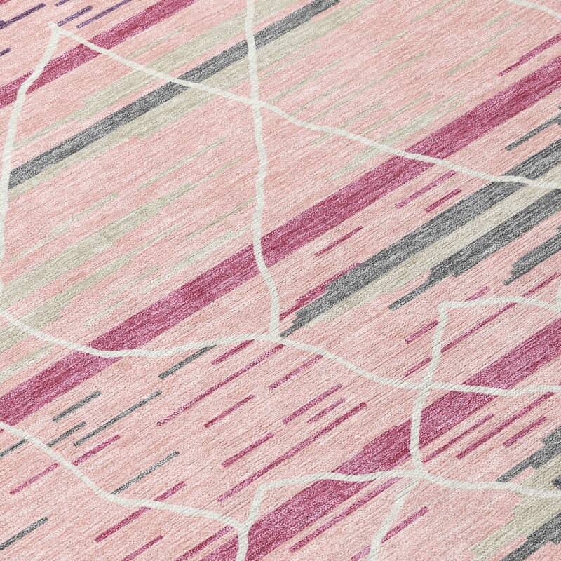 HomeRoots Striped Modern Rectangle Outdoor Rug