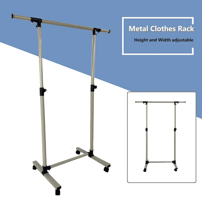 Short Clothing Racks for Hanging Clothes with Bottom Shelves and Wheels