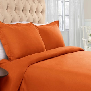 Superior Classic Solid Flannel Cotton Duvet Cover Set