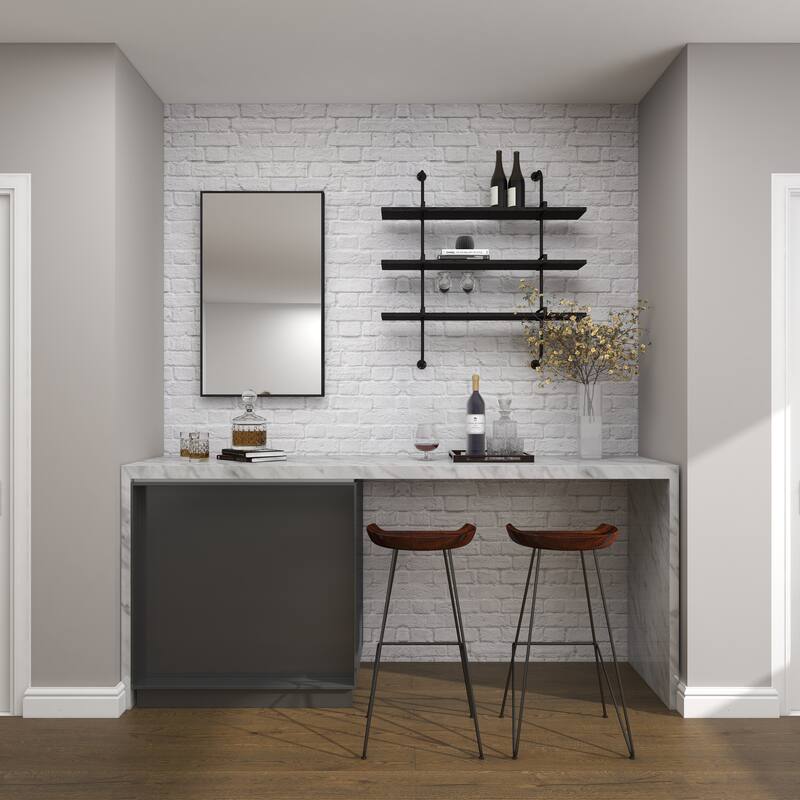 Brown Metal Bar Stool with Wood Seat