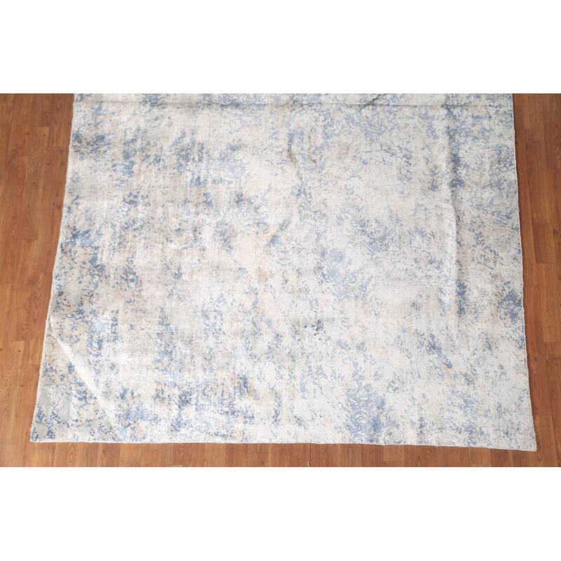All-Over Abstract Indian Area Rug Hand-Knotted Wool Carpet - 6'6" x 9'10"