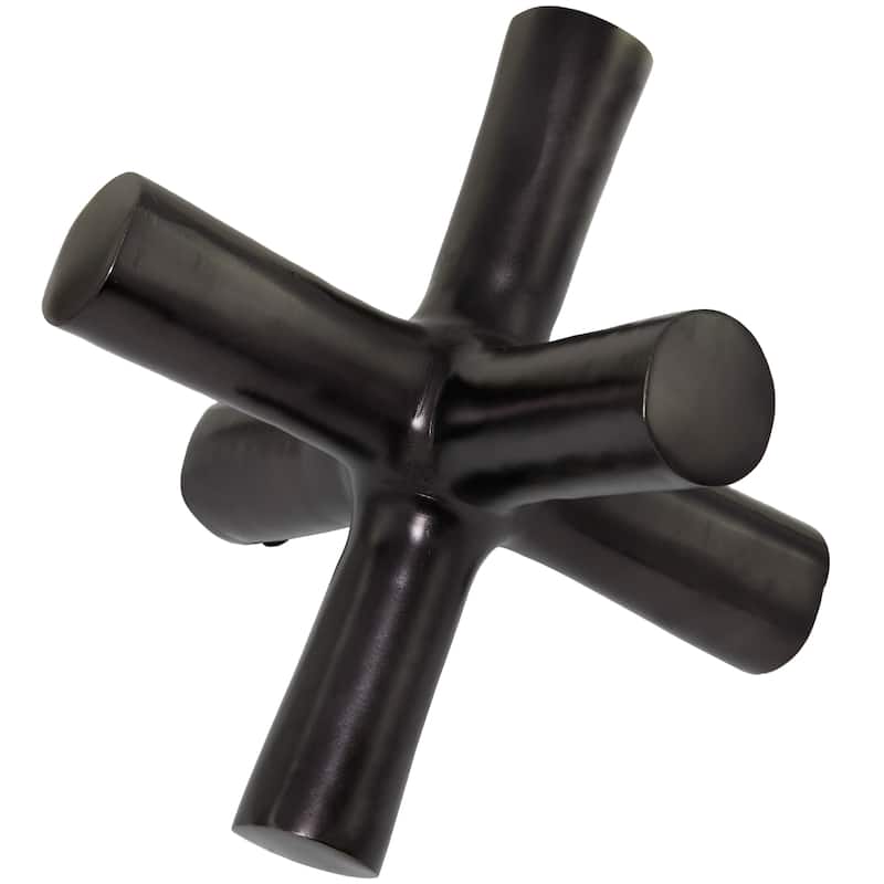 Sleek Aluminum Metal Jack Abstract Sculpture - Gold, Silver, Black