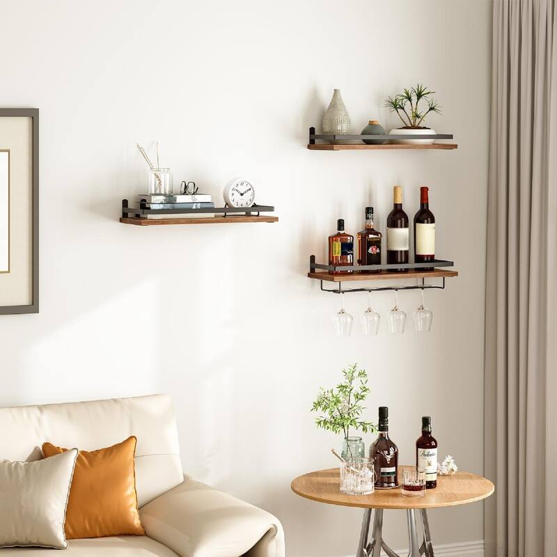 Wall Mounted Wine Rack 3 Pack - 14.6"L x 5.9"W x 4"H