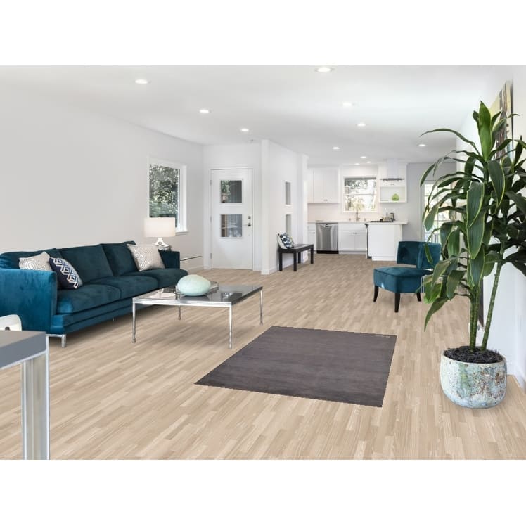 Gray Blue Gabbeh Modern Rug Hand-Knotted Wool Carpet - 3'4" x 4'10"