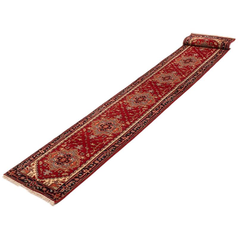 ECARPETGALLERY Hand-knotted Serapi Heritage Red Wool Rug - 2'6 x 16'2