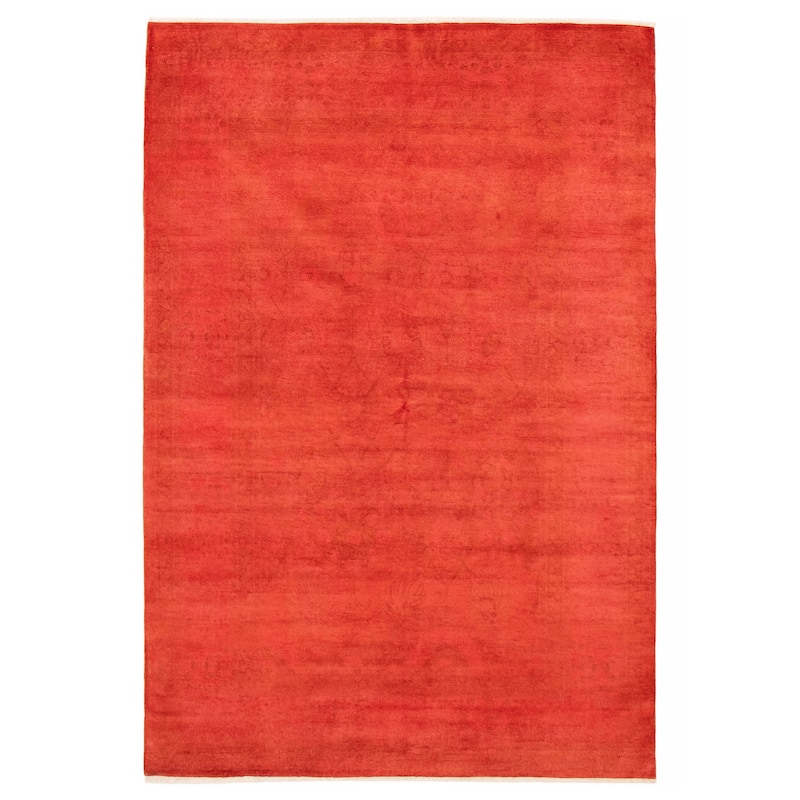 ECARPETGALLERY Hand-knotted Vibrance Light Red Wool Rug - 6'2 x 9'4 - Light Red - 6'2 x 9'4