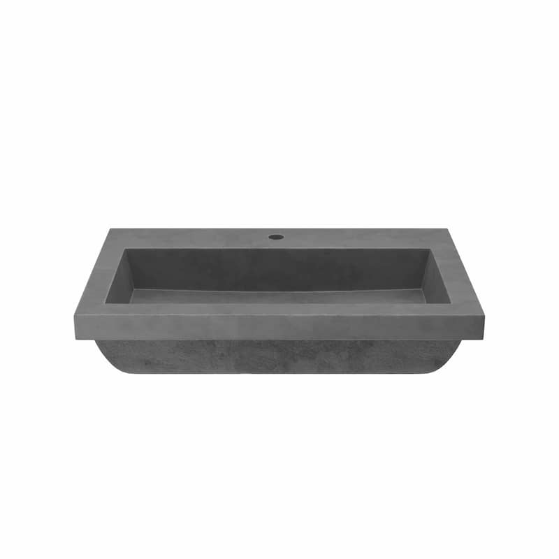 30" NativeStone Trough Drop-in Rectangular Bathroom Sink