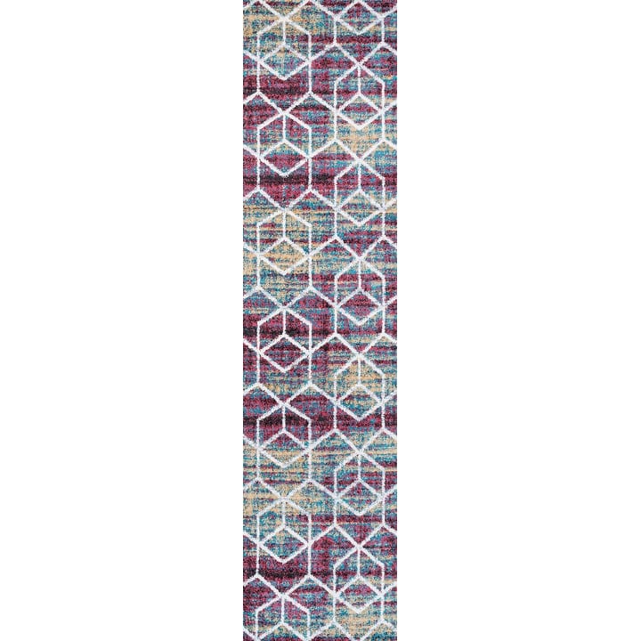 JONATHAN Y Cole Blocks Modern Geometric Area Rug - 2 X 8 - Multi/White