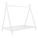preview thumbnail 7 of 9, White Twin over Twin Metal Bunk House Bed Frame with Built-in Ladder