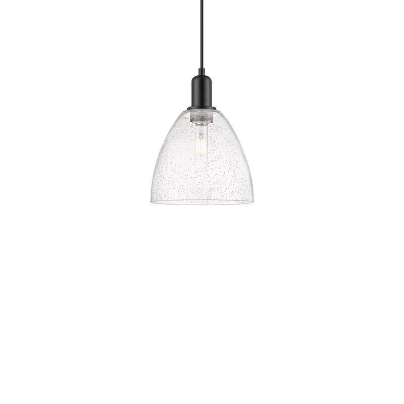 Innovations Lighting 716-1P-13-9 Bristol Pendant Bristol 9" Wide Mini - Matte Black / Seedy