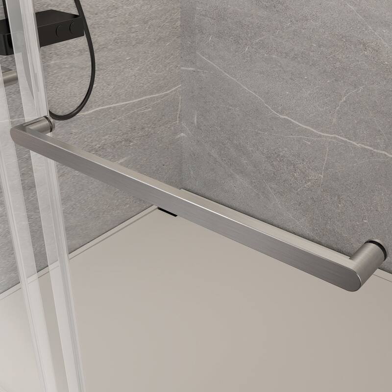 Sliding Frameless Shower Door with 3/8 Inch (10mm) Thick Tampered Glass