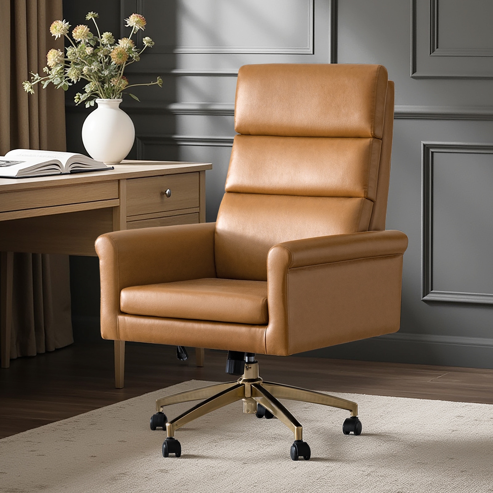 Morpheus 46.5"H Transitional Tilting Adjustable Height Task Chair with Ergonomic Segmented Back by HULALA HOME