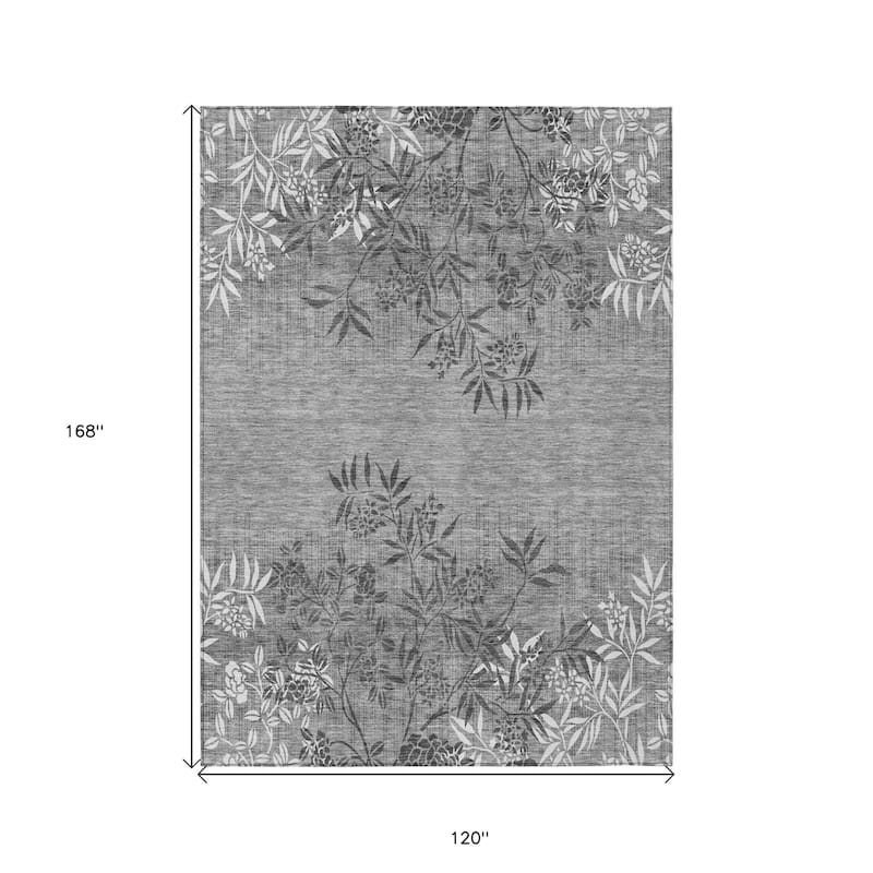 HomeRoots Floral Transitional Rectangle Outdoor Rug