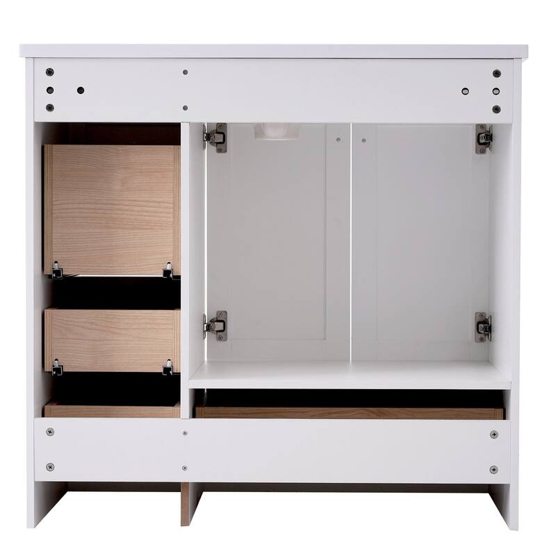 36 inch MDF Freestanding Bathroom Vanity Set with Integrated Resin Sink with Soft Close