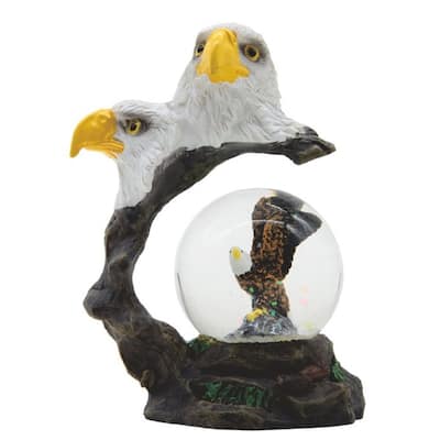 Q-Max 4.25"H Eagle Glitter Snow Globe Statue Fantasy Decoration Figurine