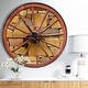 preview thumbnail 8 of 8, Designart 'Old Wooden Country Wheel' Oversized Rustic Wall CLock 23 in. wide x 23 in. high