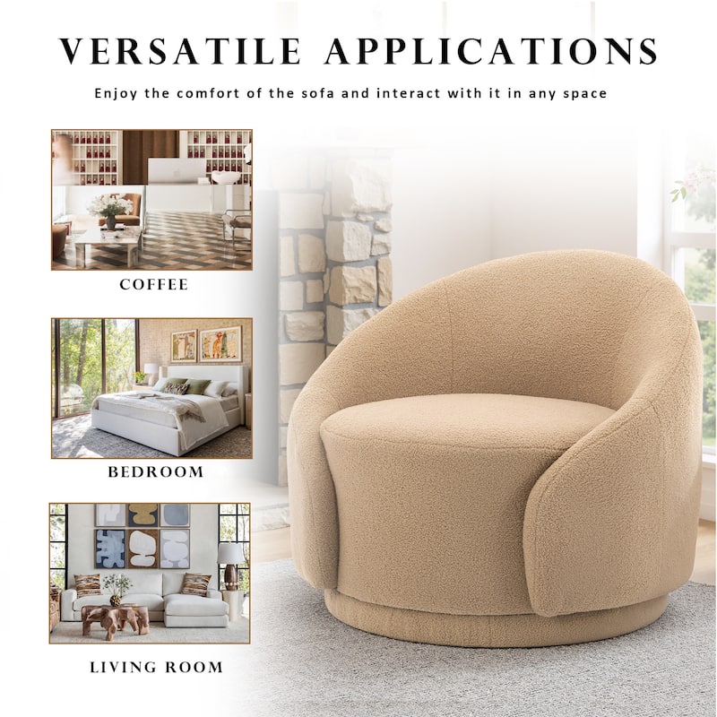35" Wide Upholstered Swivel Accent Barrel Chairs (Set of 2)