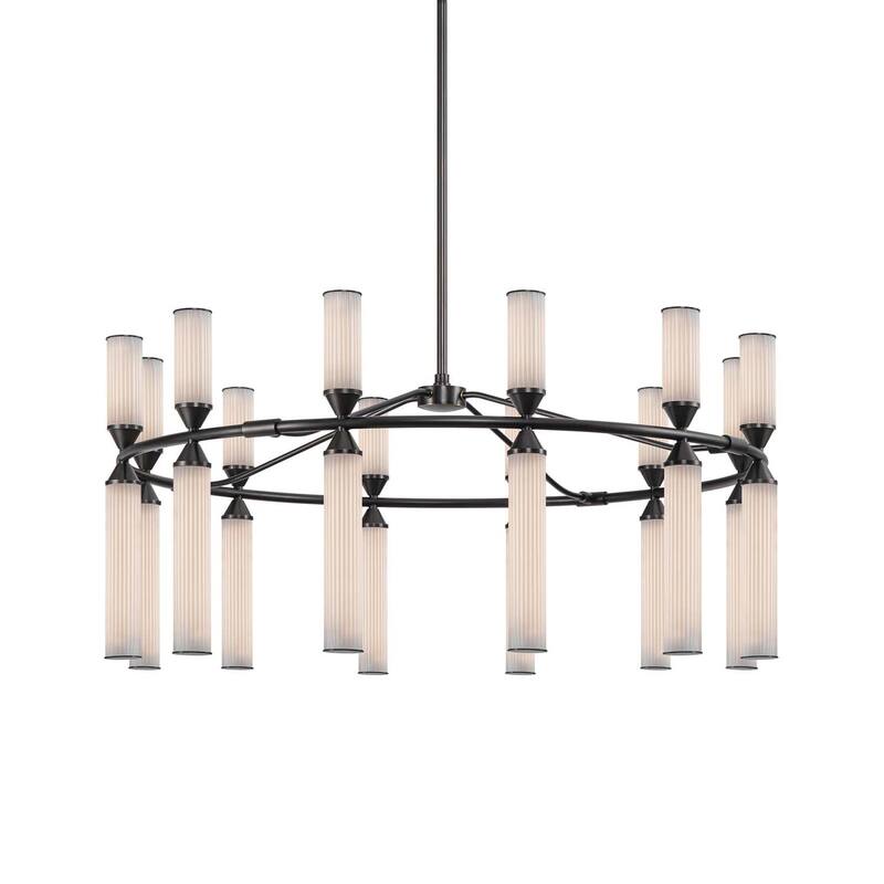 Alora Lighting CH348038 Edwin 38" Wide LED Ring Chandelier - Urban Bronze / Frosted Ribbed Glass