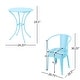 preview thumbnail 2 of 8, Roomfitters 3-Piece Outdoor Bistro Set Metal Patio Dining Furniture with Round Table and 2 Chairs, Light Blue