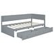 preview thumbnail 27 of 28, Twin Size Daybed with 2-Storage Drawers and Guardrail, Solid Pine Frame, No Box Spring Required, Beige Vintage Style for Bedroom