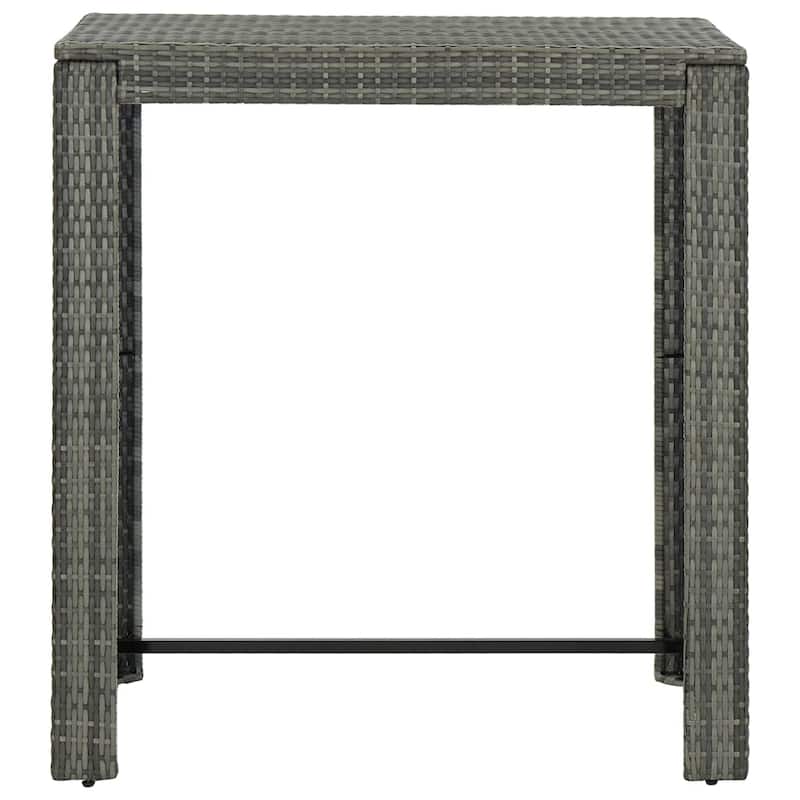 vidaXL 5 Piece Patio Bar Set with Cushions Poly Rattan Gray