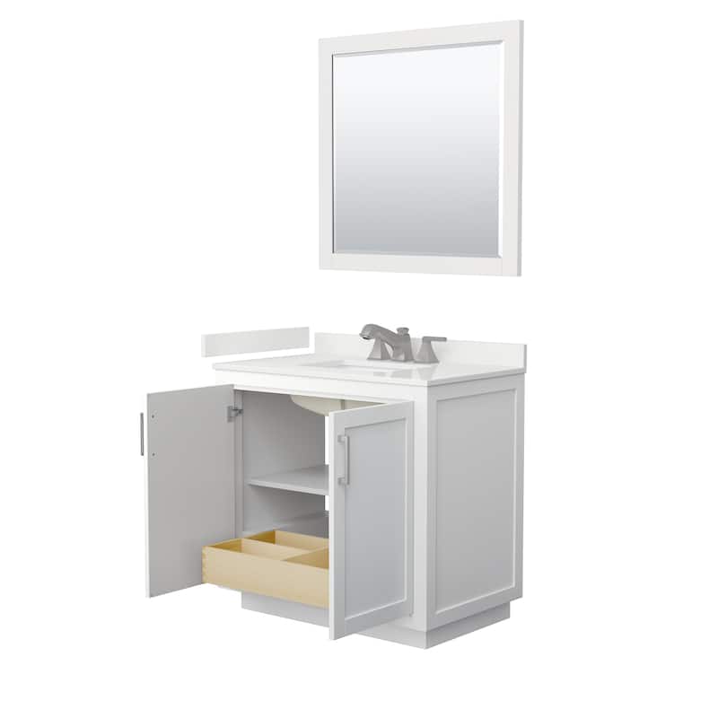 Miranda 36-inch Single Vanity, Quartz Top, 34-inch Mirror