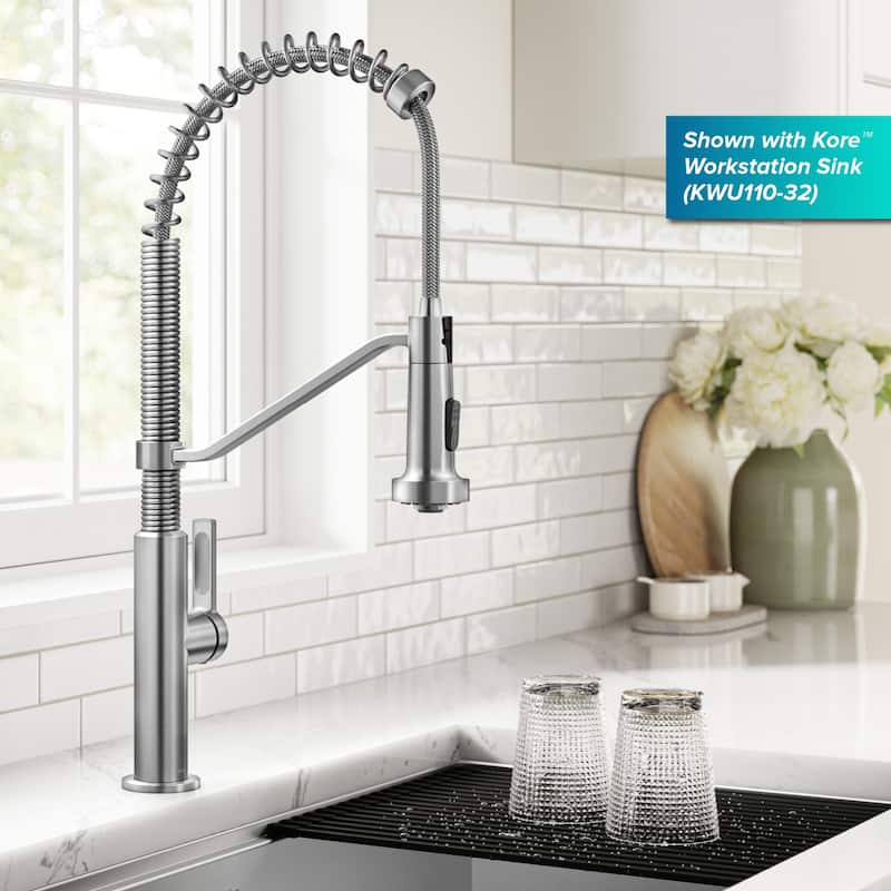 KRAUS Oletto Commercial Style 2-Function Pull Down Kitchen Faucet