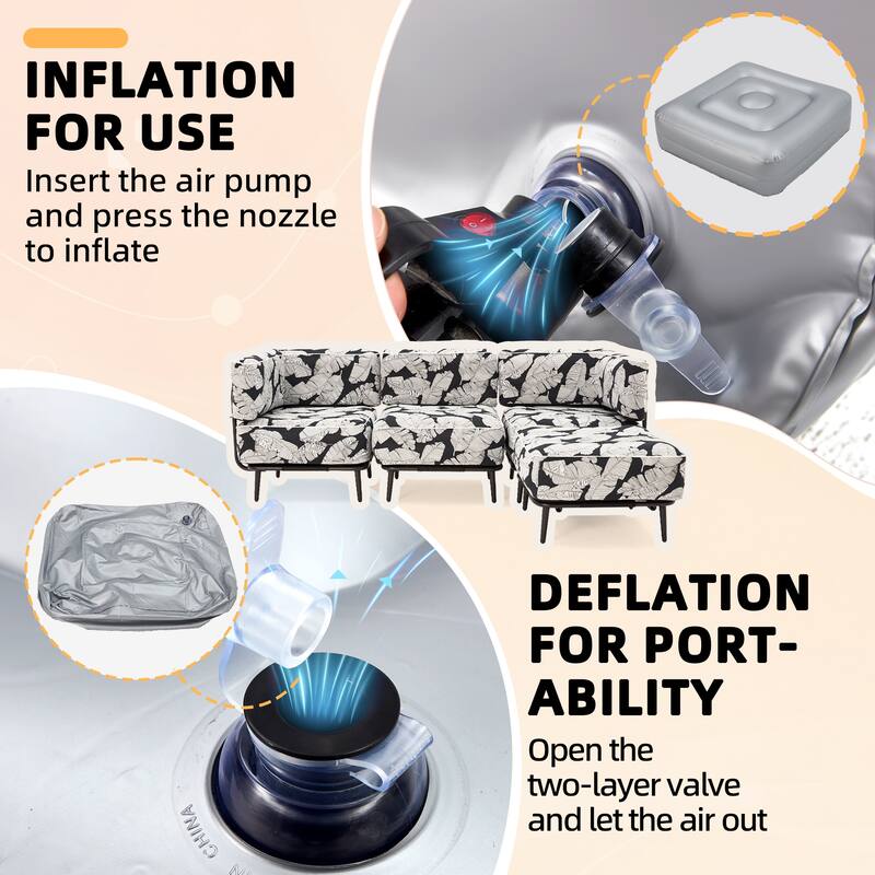 Inflatable Couch Set - Portable Outdoor Air Sofa with Aluminum Frame, Waterproof Oxford Fabric for Camping, Patio,Beach